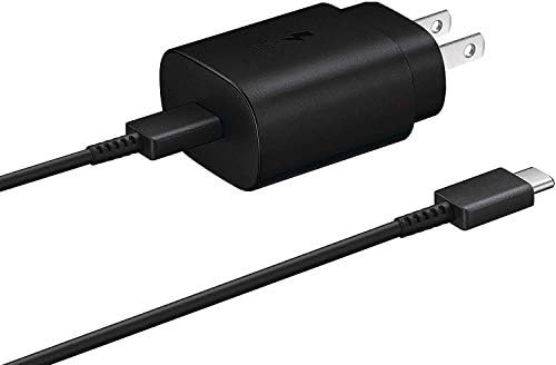 Rapid Charge USB C Wall Charger – 25 W Power Delivery for Samsung A-Series & Note Devices with 4 ft Type C to C Cable – Compact, Portable, and Safe Charging Solution in Black