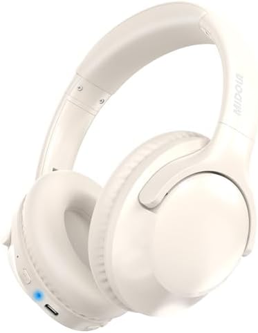 MIDOLA Hi-Fi Bluetooth Over-Ear Headphones – 68-Hour Playtime, Foldable Design for Ultimate Portability, Deep Bass with 6 Custom EQ Modes, Integrated Microphone for Crystal Clear Calls – Perfect for Travel and Home Office Use