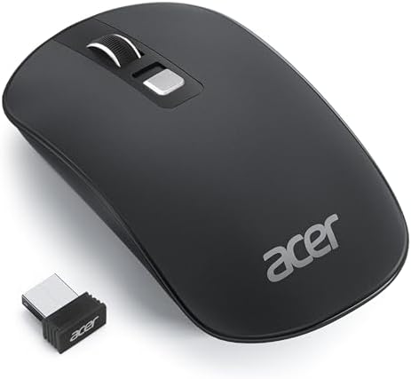 Acer Ergonomic Wireless Vertical Mouse – Adjustable DPI (1000/1200/1600) for Ultimate Comfort, 6 Programmable Buttons, Rechargeable Design & 2.4 GHz USB Receiver for Seamless Compatibility with PC, Laptop & i Mac – Perfect for Long Hours of Use