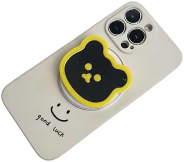 Charming 3 D Bear Magnetic Phone Grip – Anti-Slip Collapsible Holder for Secure Smartphone Handling – Cute, Portable Finger Holder Enhancing Comfort & Functionality for Tablets and Cellphones (BG2-Phone Grip-Pink)