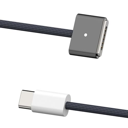 AJJ 140 W USB-C Magnetic Charging Cable – 2 m Nylon Braided for Mac Book M1 M2 M3 (2021-2024) – Fast, Reliable, and Stylish Charging Solution for On-the-Go Users
