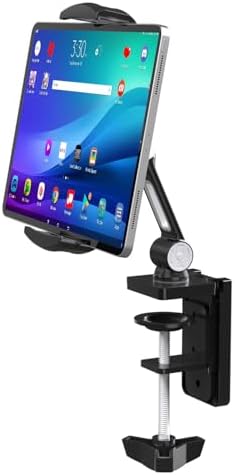Suptek Adjustable Aluminum Alloy Cell Phone Desk Mount Stand – Versatile 360° Rotating Holder for i Pad, i Phone, Samsung & Asus (4.7-11 inches) – Perfect for Home, Office, or Kitchen Use – Unmatched Stability & Comfort for Daily Tasks
