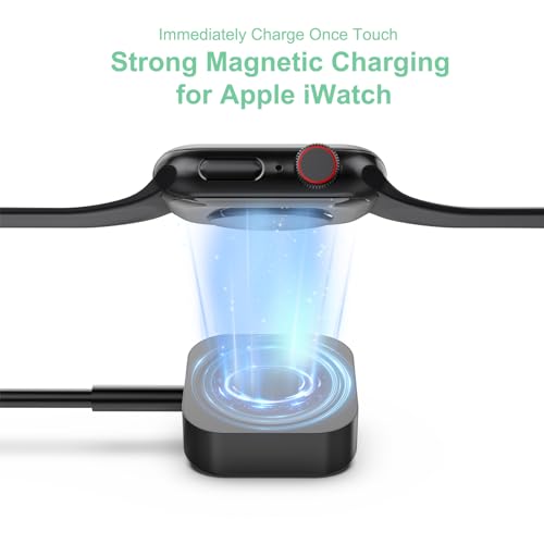 Ultimate 6-in-1 Travel USB C Charging Cable for Apple Devices – Fast Charge i Watch, i Phone, and i Pad with Versatile 3 M Type C & USB A Adapter Combo for Series 8, 7, 6, 5, 4, 3, 2, SE – Lightweight, Durable, and Perfect for On-the-Go Charging