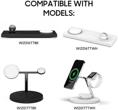 15 V L-Shaped Power Supply Adapter for Belkin Boost Charge Pro 3-in-1 – Compact Rapid Charger with 90-Degree Design for Effortless Connectivity and Tangle-Free Usage