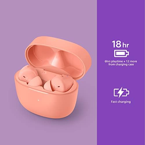 Philips T2206 True Wireless Earbuds – Compact Charging Case, IPX4 Water-Resistant Design, Enhanced Audio Mobility for Active Lifestyles, Rapid Pairing Technology, Secure Fit for Music Lovers and Fitness Enthusiasts