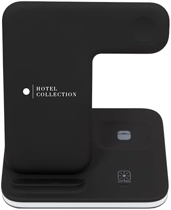 Premium Hotel Collection 4-in-1 Wireless Charging Station – Fast, Multi-Device Qi-Enabled Dock with Sleek Desk Organizer Design for Home, Office, and Travel
