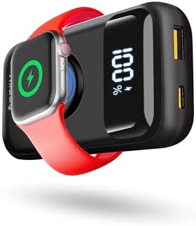 Miady 10000 m Ah 3-in-1 Portable Power Bank with 22.5 W Fast Charging – Premium USB-C & A Charger for Apple Watch, i Phone 16/15/14/13/12, Galaxy S24/S23/S22, and More – Compact Design with LED Display for Ultimate On-the-Go Convenience and Multi-Device Charging