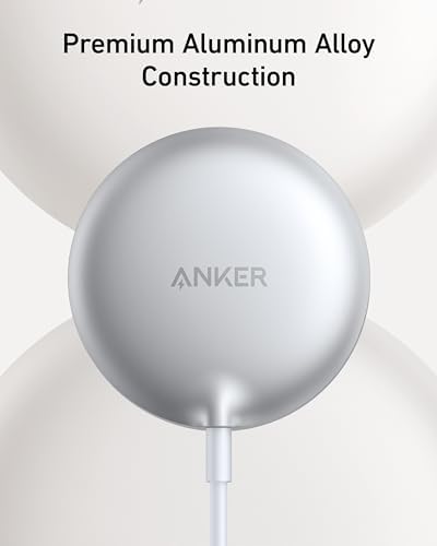 Anker Mag Safe Charging Pad for i Phone 16 Series – Qi2 Certified 15 W Fast Wireless Charger with Magnetic Alignment, Compatible with i Phone 16/16 Plus/16 Pro/16 Pro Max/15/14/13/12 – Sleek, Portable Design for Effortless Power-Up and Enhanced Stability