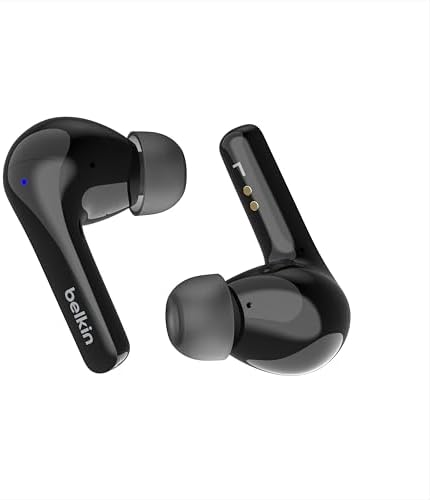 Belkin Sound Form™ Motion True Wireless Earbuds with Dual Microphone – Crystal Clear Calls & IPX5 Water-Resistant Design – Wireless Charging Case for Ultimate Convenience – Perfect Bluetooth Headphones for i Phone & Samsung Users – Enhanced Sound Quality for Active Lifestyles
