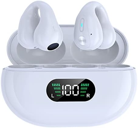 Ultra-Lightweight Bluetooth 5.3 Open-Ear Sports Earbuds – Sweat-Proof Wireless Headphones with Hi-Fi Stereo Sound for Active Lifestyles, Perfect for Outdoor Adventures and Enhanced Awareness (Black) – Unparalleled Comfort for All-Day Wear