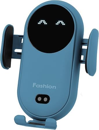 Enhanced Wireless Car Charger Mount with Automatic Clamping – MAX 15 W Qi Fast Charging for i Phone 16/15/14/13/12 Pro/Pro Max, Samsung S22/S21/S20/Note 20 – Effortless One-Handed Operation, Air Vent Installation, Stylish Blue Design for Seamless Driving Experience