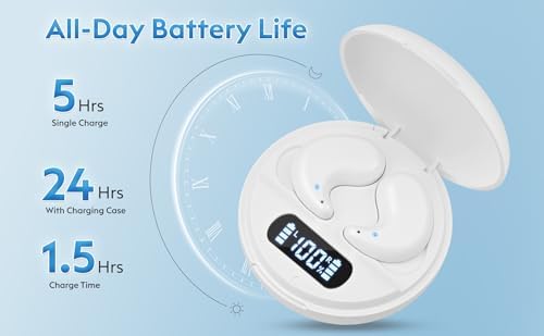 Revolutionary Flat-Fit Wireless Sleep Earbuds for Side Sleepers – Exceptional Comfort Meets Long Battery Life & Water-Resistant Durability for Uninterrupted Sound During Sleep, Sports, and Running (Black) – Perfect for Relaxation and Active Lifestyles