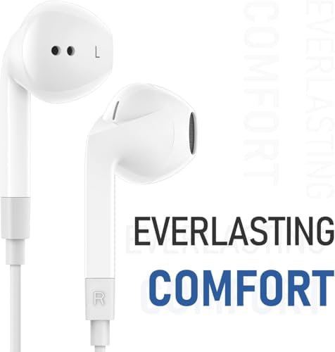 LUDOS FEROX Premium Wired Earbuds – 2-Pack Noise-Isolating Earphones with Integrated Microphone for Crystal-Clear Calls, 5-Year Warranty, Compatible with i Phone, Samsung & Laptops – Perfect for Students and Professionals Who Demand Superior Audio Quality and Comfort on the Go