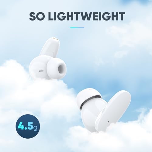 Experience Audio Freedom with Foxeye Bluetooth 5.3 Wireless Earbuds – 30-Hour Playtime for Uninterrupted Listening – Deep Bass and Advanced Noise Cancellation for Music, Gaming, and Calls – Lightweight, Stylish White Design for All-Day Comfort and Performance