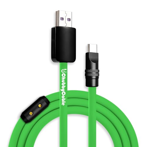 chubbycable Black Chubby Pro – Samurai Cable 240W USB-C Cable Silicone Fast Charging Type C Charger Cord, Rose Red, USB-A to Type-C, 6.6FT – Enhanced Compatibility and Speed