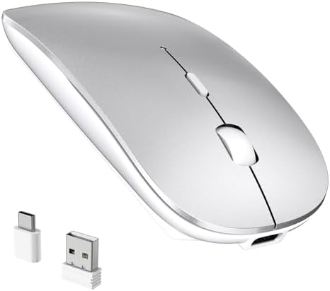 Elevate Your Tech Experience with Our Rechargeable USB-C Wireless Mouse – Ergonomic Dual-Mode Connectivity Perfect for Mac Book Air, PCs, and All Type-C Devices – Sleek Black Design for Enhanced Speed and Comfort