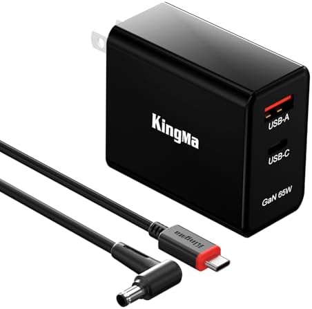 Power Up Anywhere: King Ma 65 W Ga N USB-C Charger with Dual Ports & 1.8 m Fast Charging Cable – Ultimate Adapter for ASUS Vivobook Pro15 & X1502 Z – Compact, Efficient Charging Solution for Home, Office, and Travel Use