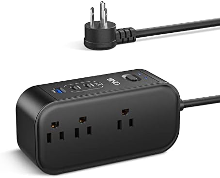 10 FT USB C Surge Protector Power Strip with 6 AC Outlets & 3 Fast Charging USB Ports – Ideal Travel Charging Station with Overload Protection, Flat Plug Design, and Wall Mount Capability for Home Office & Dorm Use – 1875 W/15 A Enhanced Safety & Speed