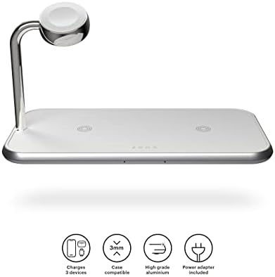 Elevate Your Charging Game with the ZENS Magnetic Dual Device Wireless Charger – Premium Aluminium Fast Charging Station for i Phone 16/15/14/13/12, Air Pods, and Apple Watch – Qi & MFi Certified with Included Power Adapter – Compact, Stylish, and Portable Solution for Effortless Charging Efficiency