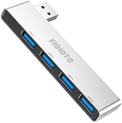 Enhance Your Digital Workspace with Fidioto USB Hub 2 Pack – Versatile 4-Port Adapter for Laptops & Macs, Featuring 1 Ultra-Fast USB 3.0 Port and 3 USB 2.0 Ports for Effortless Device Connectivity and Data Transfer, Ideal for Busy Professionals and Students on the Move