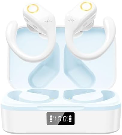 Ultimate Bluetooth 5.3 Wireless Earbuds – 60-Hour Playtime, IPX7 Waterproof Design, Advanced ENC Noise Cancellation, Fast USB-C Charging, Ergonomic Earhooks for Secure Fit – Perfect for Active Lifestyles, Running & Workouts