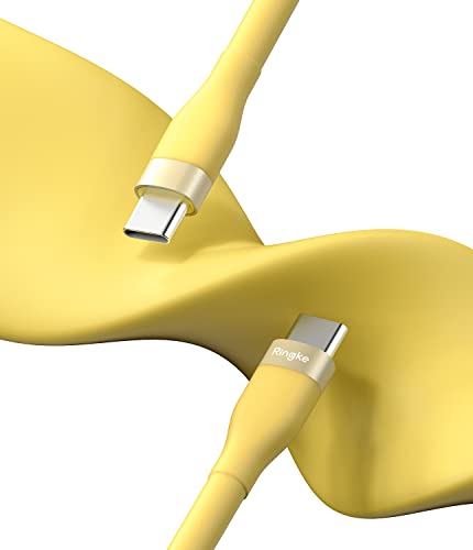 Ringke 6.6 FT USB C to USB C Pastel Charging Cable – Fast Charging Cord for i Phone 16/15, Galaxy, Pixel, Laptops & Tablets – Sleek Design for Enhanced Connectivity and Durability – Perfect for Carplay and On-the-Go Use