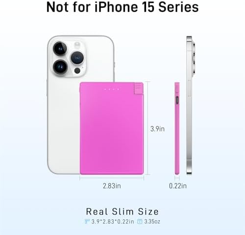 TNTOR Ultra-Slim Travel Power Bank with Integrated Lightning Cable – 3500 m Ah Portable Phone Charger for i Phone 14/13/12/11/X/8 Series, Perfect for On-the-Go Charging with Enhanced Compatibility and Fast Power Delivery