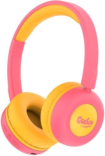 Safe Sound Bluetooth Headphones for Kids – Lightweight Wireless Earphones with 85 d B Volume Limiting for Toddler Hearing Protection – Ideal Twistable Design for School, Travel, and Home Use – Premium Audio Quality with Built-in Microphone for Clear Communication