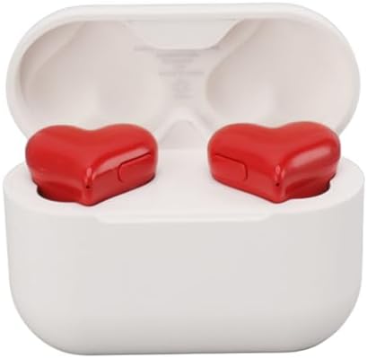 GOWENIC Heart-Shaped Bluetooth Earbuds: Stylish Wireless Headphones with Advanced Noise Cancellation for Superior Stereo Sound – Compact Charging Case for Ultimate Portability and Enhanced Device Compatibility