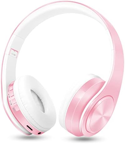 Lightweight Pink RAT TAIL V5.0 Bluetooth Over-Ear Headphones – Foldable Design with Micro SD/TF Card & FM Radio for Ultimate Audio Experience – Perfect Wireless & Wired Headset for Music Lovers on the Move