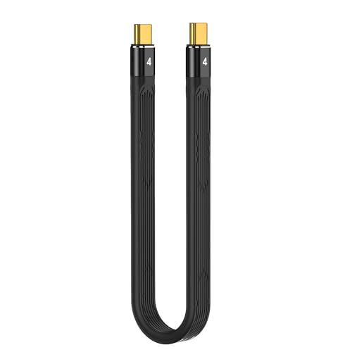 Ultra-Fast 8.5-Inch USB C Cable – Thunderbolt 4 Type-C C to C with 40 Gbps Data Transfer & 240 W PD Fast Charging – 8 K@60 Hz Video Output Compatible with i Phone 16 Pro Max, Mac Books & External SSDs – Perfect for Travel & Efficient Workspaces