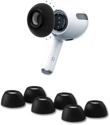 Elevate Your Sound Experience with Comply Premium Memory Foam Earbud Tips for Apple Air Pods Pro 1 & 2 – Large Black Replacement Tips for Superior Comfort and Unmatched Noise Isolation (3 Pairs) – Limited Edition Accessory for Audiophiles