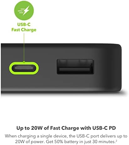 Mophie Powerstation Mini 5,000 m Ah Portable Power Bank – Ultra-Fast 20 W USB-C PD Charger for Rapid Device Recharging, Compact Pocket-Sized Design with LED Battery Indicator, Includes USB-C Cable for Instant Connectivity, Essential Travel Accessory for On-the-Go Smartphone Power