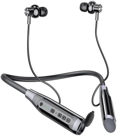 Ultra-Durable Waterproof Bluetooth Neckband Headphones – 100 Hours of Uninterrupted Playtime, Enhanced Noise-Canceling Microphone, and Bluetooth 5.3 for Optimal Connectivity – Exceptional Hi-Fi Stereo Audio with TF Card Slot for On-the-Go Music Enjoyment During Active Lifestyles