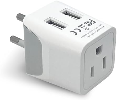 Compact Dual USB Travel Adapter for Effortless Charging in Australia, New Zealand, and China – Essential Type I Plug for Phones, Tablets, and Cameras – Quick Charge Capability with Universal Compatibility for Hassle-Free Global Adventures