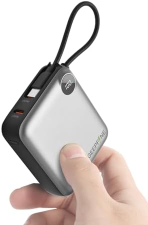 Compact 10,000 m Ah Power Bank with Integrated Charging Cable – 20 W PD Fast Charger for i Phone, Samsung, Google, Lenovo – Ultimate Travel-Ready Mini Portable Power Solution for On-the-Go Charging Needs