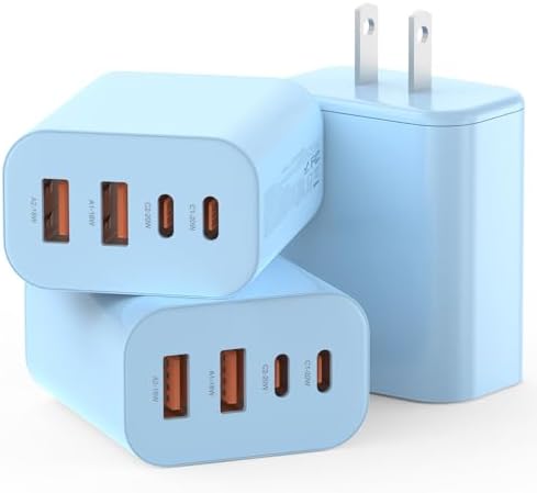 Compact 40 W Dual Port USB C Charger Block – Rapid Charge Cube for i Phone 11-16 Pro Max, i Pad, Samsung & More – Stylish Yellow Power Delivery & Quick Charge Technology for Ultimate Travel Convenience and Device Compatibility