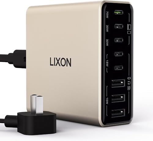 200 W Ga N IV USB-C Charging Hub – 8-Port Fast Charger Station with PD 65 W Laptop Power for Mac Book Pro/Air, i Phone 16/15/14, Galaxy S23/22 & Steam Deck – Ultimate Compact Solution for Multi-Device Efficiency and Safety