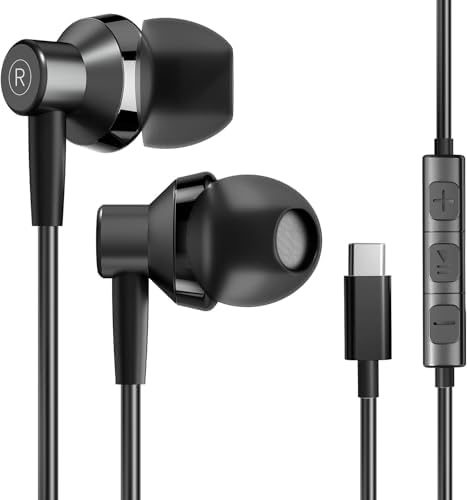 Superior 4 Pack USB C Earbuds for i Phone 16/15 Pro Max & Galaxy S23/S22 – High-Fidelity Wired Headphones with Integrated Microphone and On-the-Fly Volume Control – Ergonomic In-Ear Design for Ultimate Comfort and Compatibility with i Pad Pro & Google Pixel Series – Exceptional Sound Quality for Music, Podcasts, and Hands-Free Calls
