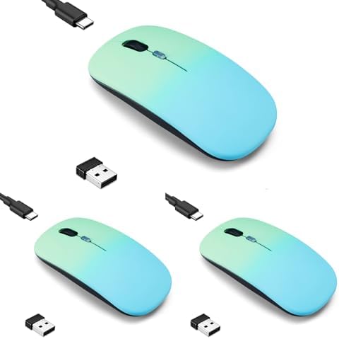 Seamless Productivity with 3 Pack Rosy Glow Red Wireless Bluetooth Mouse – Rechargeable, Silent, and Slim Dual Mode Mice for Laptop, Desktop, i Pad, and Mac – Perfect for On-the-Go Professionals and Students