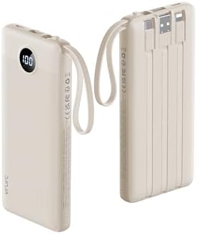 VRURC 10,000 m Ah Slim Power Bank – Ultimate Multi-Device Portable Charger with Built-in Cables, 5 Outputs & Dual USB-C Inputs for i Phone, Samsung, Android – Travel Essential for On-the-Go Power Solutions
