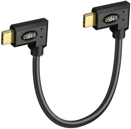 Right-Angled USB C to USB C Extension Cable – 90 Degree USB 4.0 Connector for 240 W Fast Charging and High-Speed Data Transfer – Perfect for Tight Spaces; Ideal for Laptops, Tablets, and Mobile Devices – Enhanced Multimedia Support and Strain Relief Design