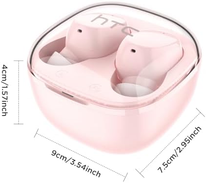 HTC Advanced Bluetooth 5.3 True Wireless Earbuds – Premium Noise Cancelling In-Ear Headphones with Touch Controls and Built-in Microphone, 22 Hours of Playtime, Waterproof Design – Stylish Black Finish for Android & i OS Compatibility