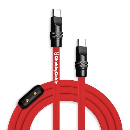 chubbycable Black Chubby Pro – Samurai Cable 240W USB-C Cable Silicone Fast Charging Type C Charger Cord, Rose Red, USB-A to Type-C, 6.6FT – Enhanced Compatibility and Speed