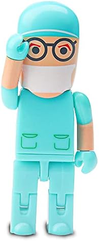 Charming Cartoon Nurse 64 GB USB Flash Drive – Adorable Pink Thumb Drive for Effortless Data Storage, USB 2.0 Compatible Memory Stick for Professionals and Students Alike