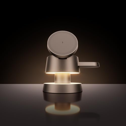 Revolutionize Your Charging Routine with the 15 W 4-in-1 Magnetic Wireless Charging Station Featuring Adjustable Night Light – Effortlessly Power Your i Phone 16/15/14/13/12 Pro Max, Apple Watch, and Air Pods 3/2/1/Pro with Enhanced Magnetic Alignment and Space-Saving Design for Home and Office Use