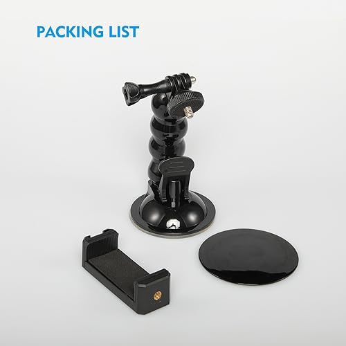Ultimate 360-Degree Rotating Flexible Suction Cup Car Phone Holder for 4.0-7.0 Inch Devices and Action Cameras – Enhanced Stability and Versatile Positioning for Safe Navigation and Capturing Moments on the Go