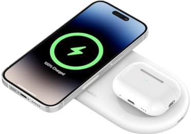 Belkin Boost Charge Pro 2-in-1 Wireless Charger – Qi2 15 W Fast Charging Station for i Phone 16, 15, 14, 13, 12 & Mag Safe Devices – Sleek Black Magnetic Charging Pad for Simultaneous i Phone & Air Pods Power Boost