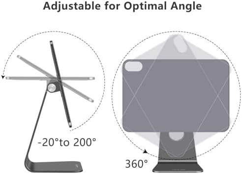 Transform Your i Pad Mini 6 (2021) Experience with LULULOOK Magnetic Stand – Ergonomic Aluminum Holder for Optimal Viewing & Drawing, Adjustable Height & Angle, Lightweight Design for Easy Portability and Versatile Portrait/Landscape Use