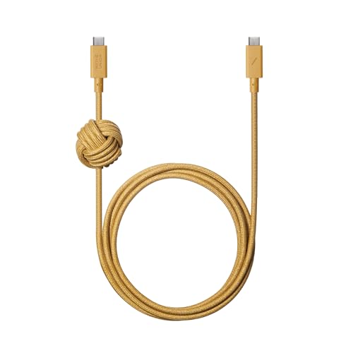 Native Union Anchor Cable 240 W: 10 ft Eco-Friendly Reinforced Braided USB-C to USB-C Power Delivery 3.1 Charging Cable with Weighted Knot for i Phone 16, Mac Book Pro 14″/16″ M2 – Ultra-Fast, Durable, Tangle-Free Charging Solution